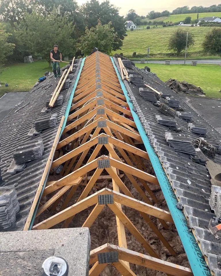 New trusses and membrane on a bungalow roof, Flaherty Roof and Driveways