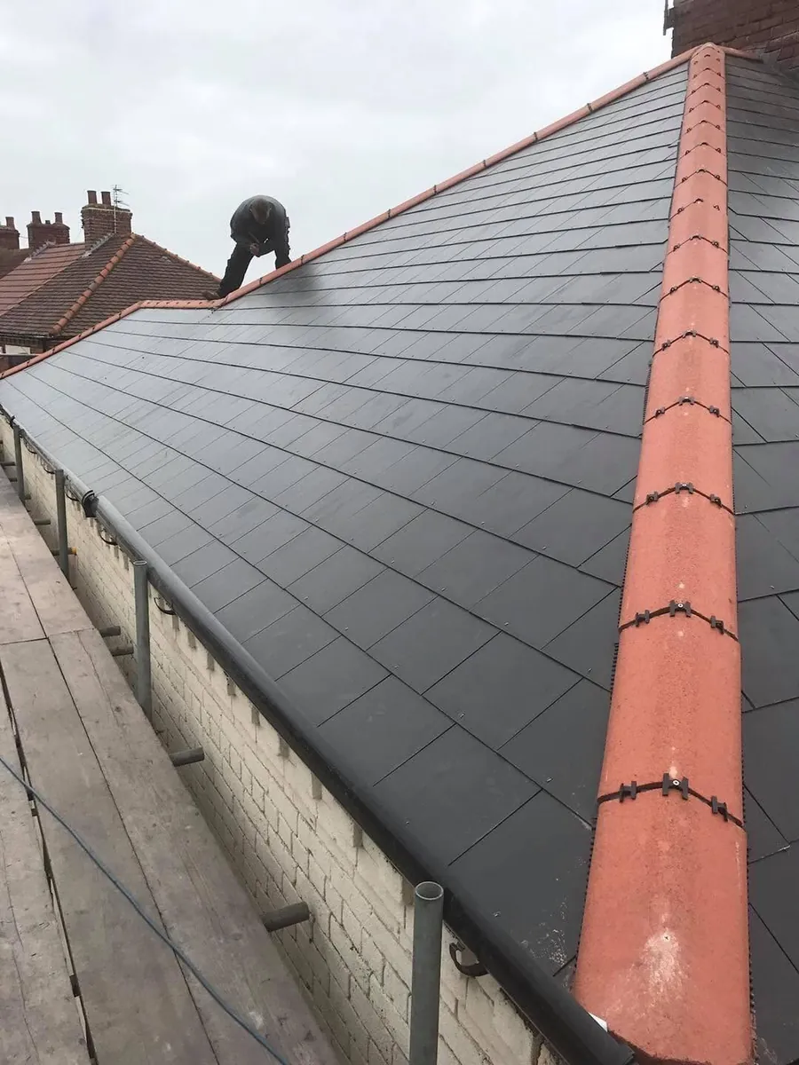 New dry verge and ridge on a slate roof, Flaherty Roof and Driveways