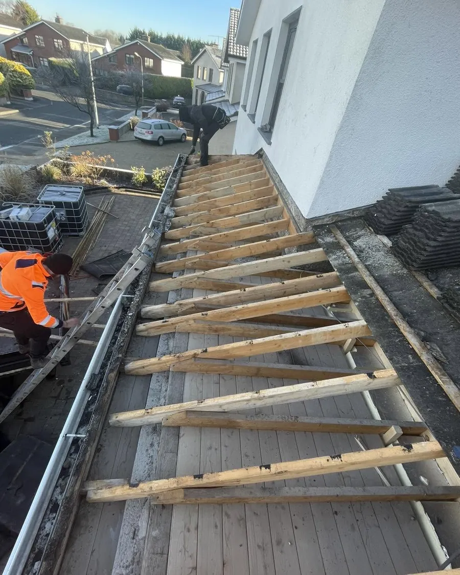 New battens fixed and ready for the tiles, Flaherty Roof and Driveways