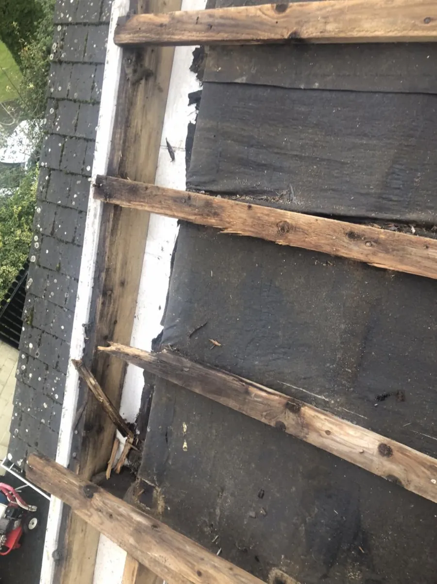 Rotten old battens found under the tiles, Flaherty Roof and Driveways